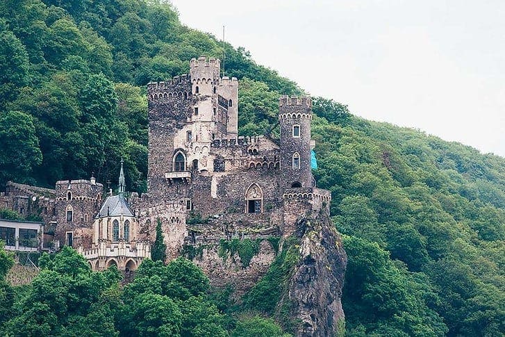 German castle on the Rhine river