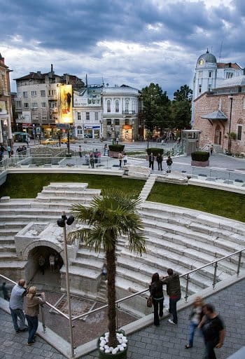 Roman Stadium Ruins in Plovdiv, Bulgaria