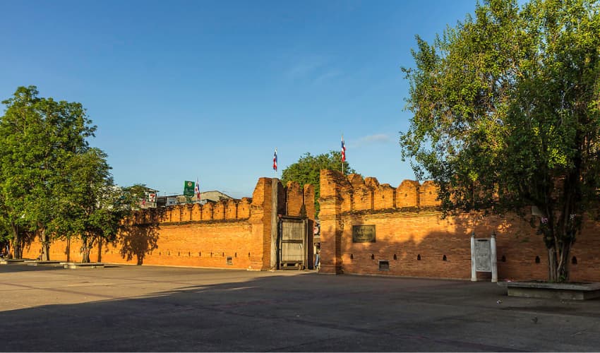 Walls around the old city area of Chiang Mai