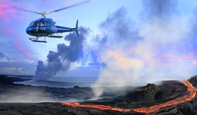 Hawaii and volcanoes by air