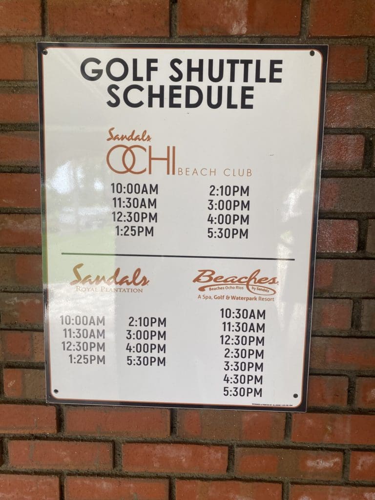 Resort Shuttle Schedule