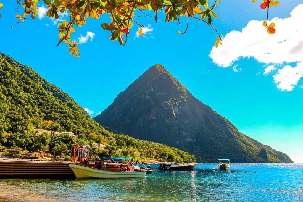 A picture of Jalousie Beach and Gros Piton in Saint Lucia